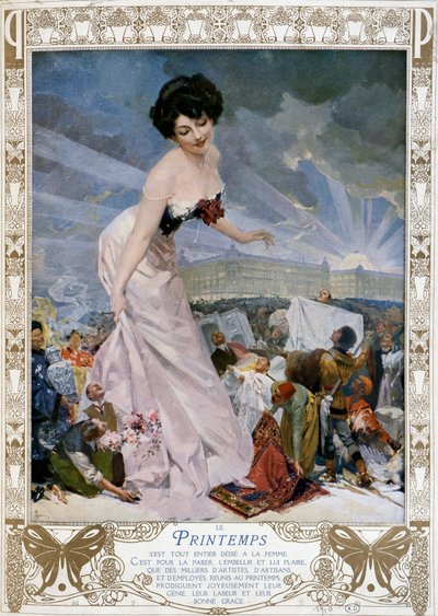 كرست Printemps نفسها للنساء ... - إعلان لمتجر Le Printemps. 1910. ¿ بواسطة المدرسة الفرنسية