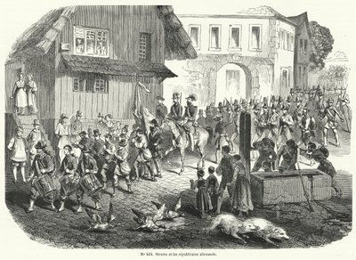 موكب غوستاف ستروف والجمهوريين الألمان ، ثورة 1848 بواسطة المدرسة الفرنسية