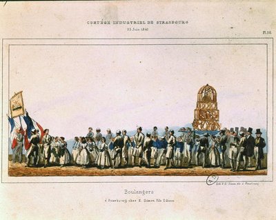 موكب الخبازين في ستراسبورغ ، 25 يونيو 1840 (لون ليثو) بواسطة المدرسة الفرنسية