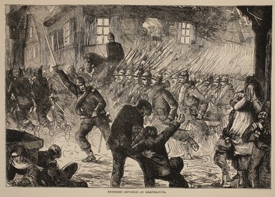 تقدم بروسي في Gravelotte ، توضيح من تاريخ كاسيلز للحرب بين فرنسا وألمانيا ، 1870-1871 بواسطة المدرسة الفرنسية