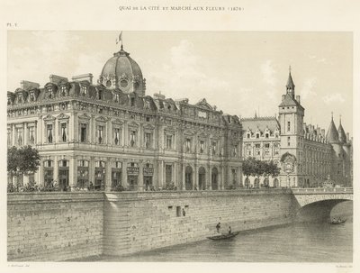 Quai de la Cite and Marche aux Fleurs، 1876 بواسطة المدرسة الفرنسية