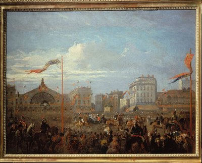 الملكة فيكتوريا (1819-1901) عند وصولها إلى محطة Gare de l'Est بواسطة المدرسة الفرنسية