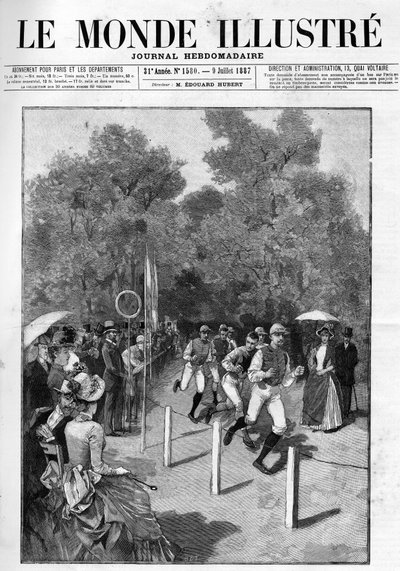 سباق نادي السباق في Bois de Boulogne عام 1887. بواسطة المدرسة الفرنسية
