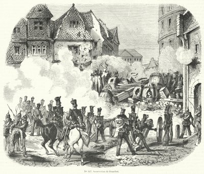 تمرد في فرانكفورت ، ألمانيا ، سبتمبر 1848 بواسطة المدرسة الفرنسية