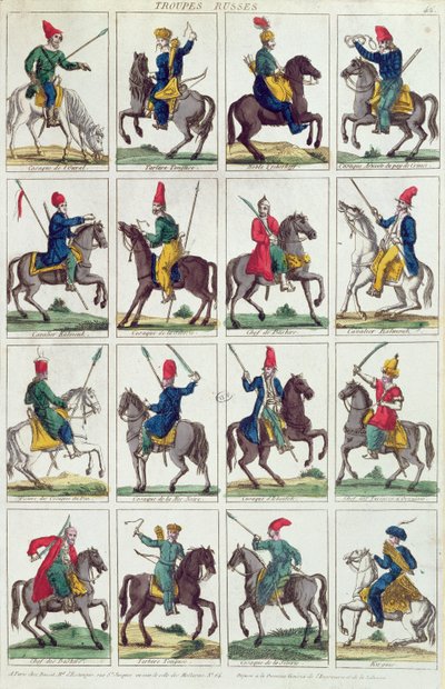 الوحدات الإقليمية لسلاح الفرسان الروسي ، c.1812-14 بواسطة المدرسة الفرنسية