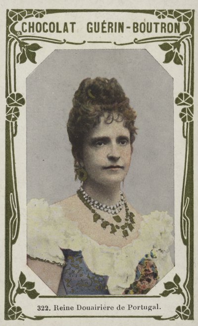 Reine Douairiere de Portugal (coloured photo) بواسطة المدرسة الفرنسية
