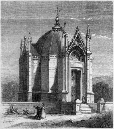 العمارة الدينية: منظر خارجي لمصلى القديس لويس (1842) ، قرطاج ، تونس بواسطة المدرسة الفرنسية