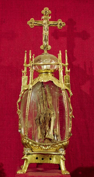 مسكن يحتوي على يد القديس أتاليا (c97-741) من القرن الثاني عشر إلى الخامس عشر (النحاس والفضة المذهبة والكريستال الصخري) بواسطة المدرسة الفرنسية