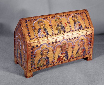 ريليكاري للقديسة آن يصور المسيح مع القديس بطرس والأربعة الإنجيليين (البرونز والمينا) بواسطة المدرسة الفرنسية