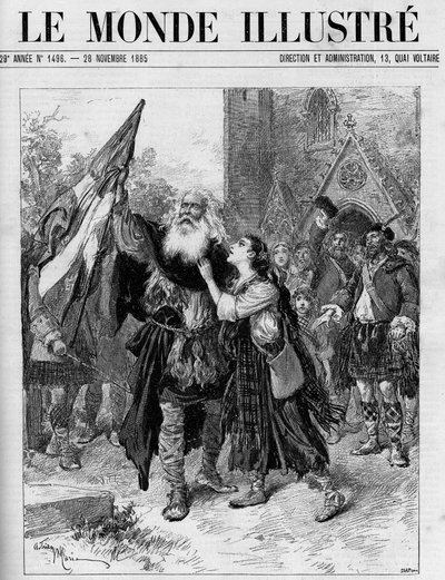 تمثيل الدراما في خمسة أعمال "Les Jacobites" لفرانسوا كوبي (1842-1908) في مسرح دي لوديون ، في باريس. في "The Illustrous World" بواسطة المدرسة الفرنسية