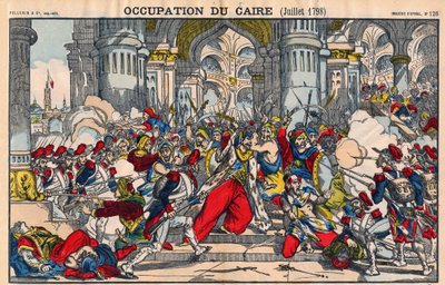 تمثيل لثورة سكان القاهرة ضد الاحتلال الفرنسي بقيادة بونابرت في 21 أكتوبر 1798. تصوير إبينال بواسطة المدرسة الفرنسية
