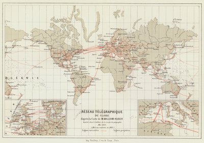 شبكة Globe Telegraphic (حجر ملون) بواسطة المدرسة الفرنسية