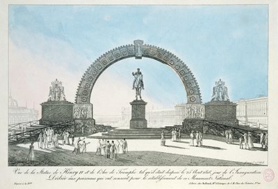 ترميم تمثال هنري الرابع على جسر نيوف ، باريس ، 25 أغسطس 1818 بواسطة المدرسة الفرنسية