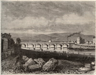 Roanne - Loire ، في منطقة Rhone-Alpes - نقش في "La France illustrie: الجغرافيا والتاريخ وإحصاء الإدارة" بقلم VA Malt-Brown. 1884 بواسطة المدرسة الفرنسية