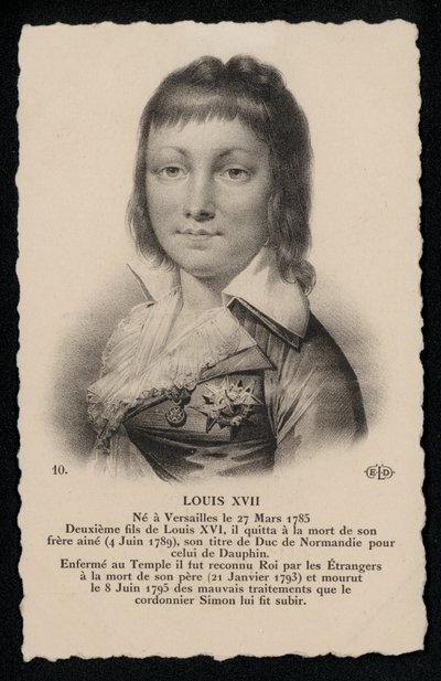 Roi Louis XVII (litho) بواسطة المدرسة الفرنسية