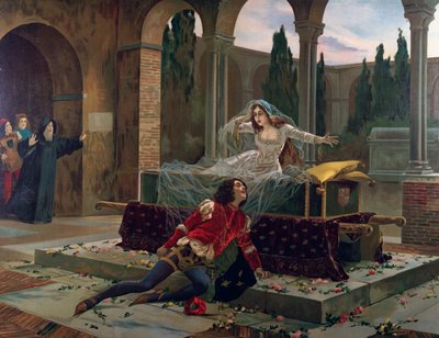 مشهد روميو وجولييت من أوبرا روميو وجولييت بقلم تشارلز جونود (1818-1893). ج 1880. بواسطة المدرسة الفرنسية