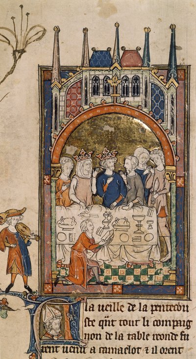 Royal 14 E. III، f.89، King Arthur