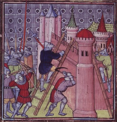 Royal 20 C.VII fol.19 دمر الفرنسيون جنوة ، من 
