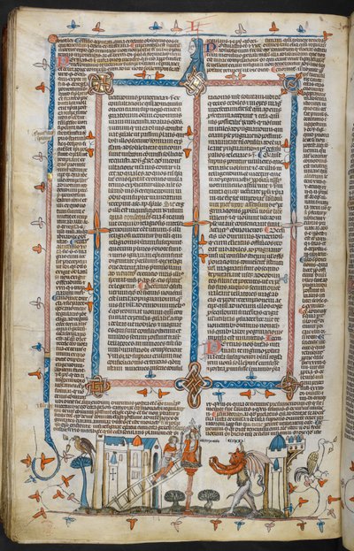Royal MS 10 E IV ، f.209v ، الرسام والشيطان ، من Decretals of Gregory IX مع لمعان Bernard of Parma (