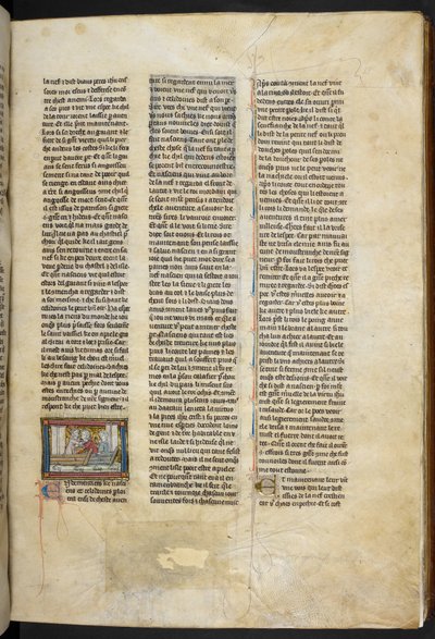 رويال MS 14 E. III, f.58r، رسم توضيحي من "Estoire del Saint Graal, La Queste del Saint Graal, Morte Artu"، ت 1315-135 (رق) بواسطة المدرسة الفرنسية