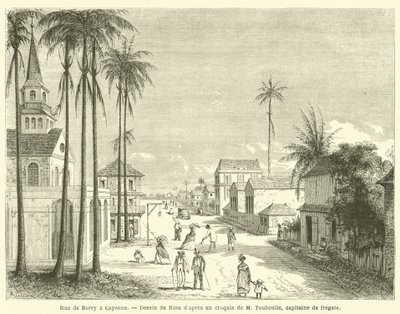 Rue de Berry in Cayenne (نقش) بواسطة المدرسة الفرنسية