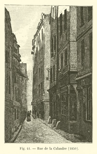 Rue de la Calandre ، 1850 بواسطة المدرسة الفرنسية