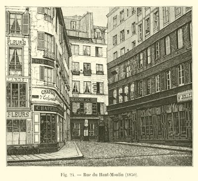 Rue du Haut-Moulin ، 1850 بواسطة المدرسة الفرنسية