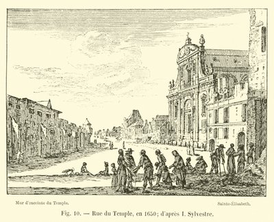 Rue du Temple ، عام 1650 ؛ بعد أنا سيلفستر بواسطة المدرسة الفرنسية