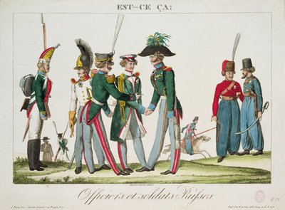 الضباط والجنود الروس ، 1815 بواسطة المدرسة الفرنسية