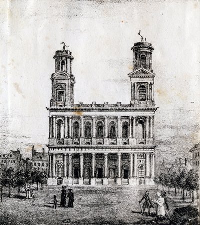 كنيسة القديس سولبيس ، باريس - "الأبجدية الخلابة للآثار في باريس" حوالي عام 1840 (نقش) بواسطة المدرسة الفرنسية