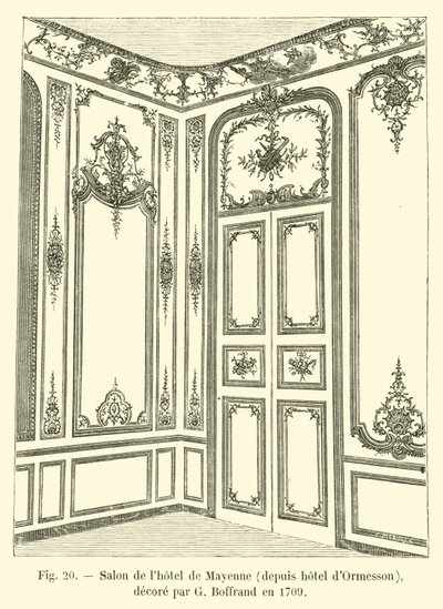 Salon de l&39;hotel de Mayenne ، من فندق d&39;Ormesson ، مزين من قبل G Boffrand في عام 1709 بواسطة المدرسة الفرنسية
