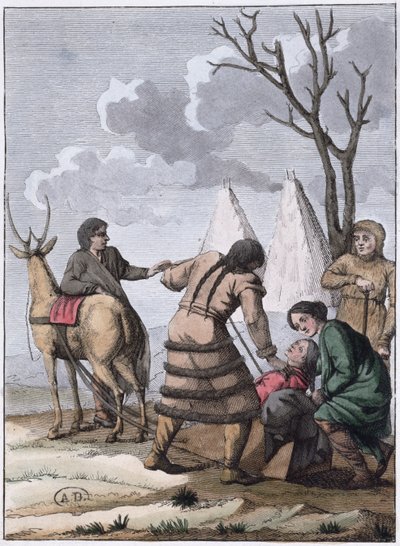 زواج سامويدي ، 1811 (نقش الألوان) بواسطة المدرسة الفرنسية