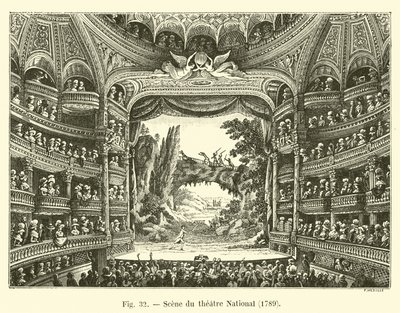 مشهد المسرح الوطني ، 1789 بواسطة المدرسة الفرنسية