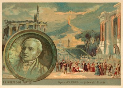 مشهد من أوبرا دانييل أوبر La Muette de Portici (Chromolitho) بواسطة المدرسة الفرنسية