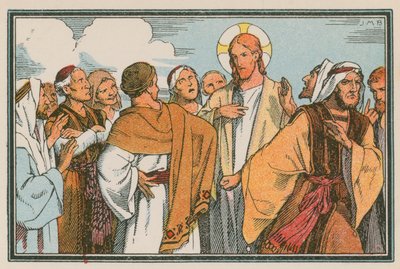 Scene from the life of Jesus (coloured engraving) بواسطة المدرسة الفرنسية