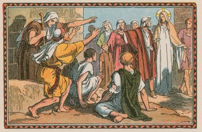 Scene from the life of Jesus (coloured engraving) بواسطة المدرسة الفرنسية