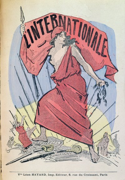 نتيجة الأغنية LInternationale c.1900 (نقش الألوان) بواسطة المدرسة الفرنسية