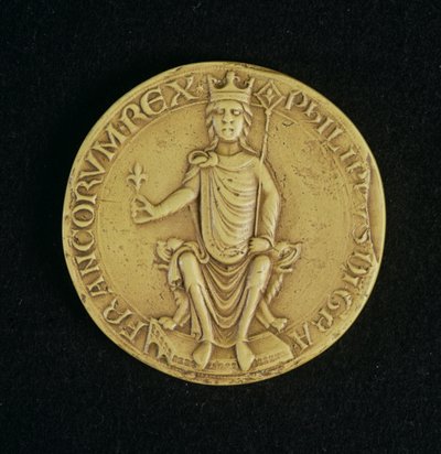 ختم فيليب الثاني أوغست (1165-1223) 1198 (شمع) بواسطة المدرسة الفرنسية