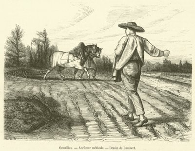 Semailles, Ancienne methode (engraving) بواسطة المدرسة الفرنسية