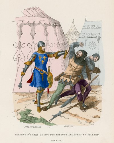 رقيب الأسلحة يقبض على السارق 1290-1330 بواسطة المدرسة الفرنسية