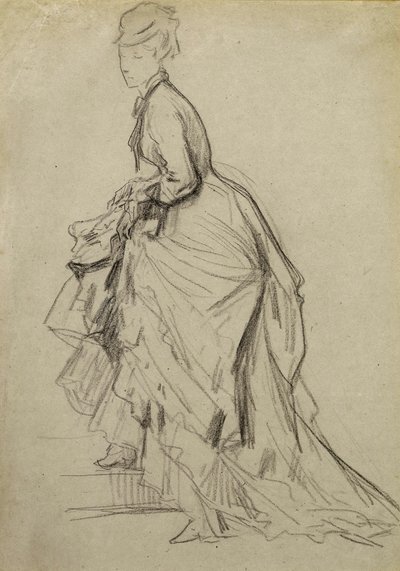 عرض الكاحل ، c.1880 (طباشير على ورق) بواسطة المدرسة الفرنسية