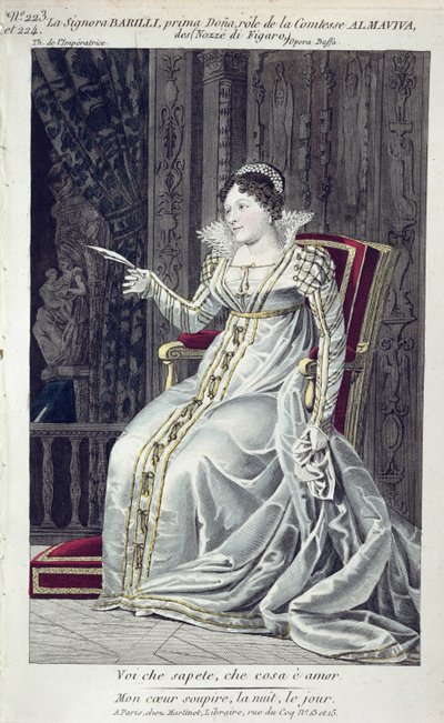 Signora Barilli في دور الكونتيسة Almaviva في زواج فيغارو بواسطة المدرسة الفرنسية