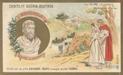 سوفوكليس (495 قبل الميلاد JC-406 قبل الميلاد) ، تراجيدي يوناني ، مؤلف "Oedipus a Colone" ، قطعة لعبت بعد وفاته في 401 قبل الميلاد بواسطة المدرسة الفرنسية