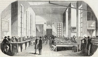 فرز des lettres de Paris - نقش في "" Tableau-de-Paris "" بواسطة Edmond Texier 1852 بواسطة المدرسة الفرنسية