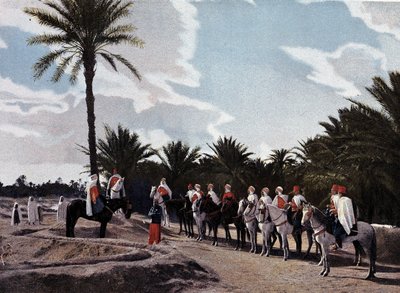 Spahis: دورية من الجنوب ، يبلغ القبطان الأصلي عن مهمته إلى قائد سربه الأوروبي - في "" Military Album "- Spahis بواسطة المدرسة الفرنسية