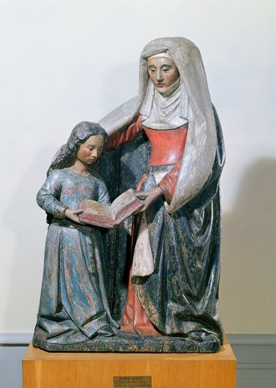 سانت آن والعذراء ، 1500-30 (خشب متعدد الألوان) بواسطة French School
