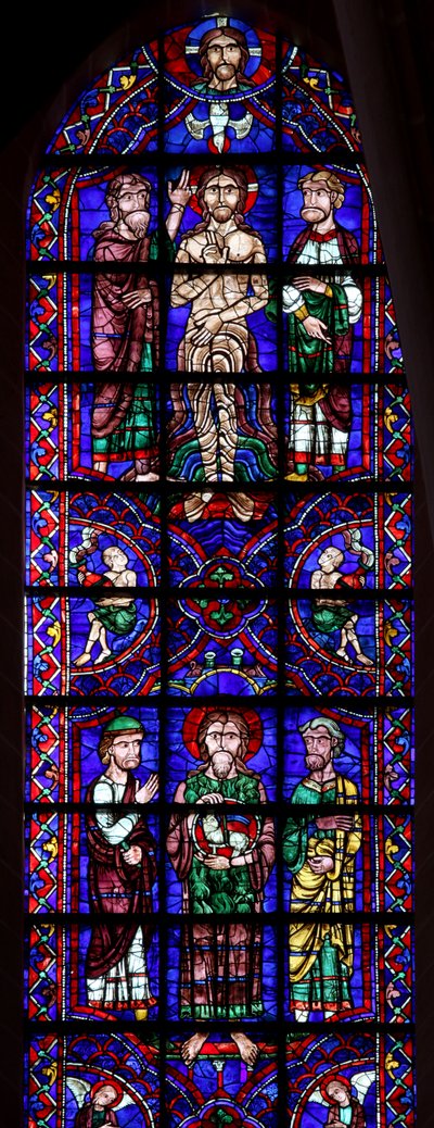 القديس يوحنا المعمدان مع Agnus Dei ؛ معمودية الأردن (W106) بواسطة المدرسة الفرنسية