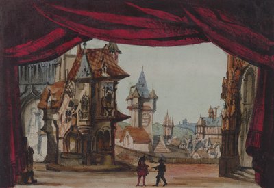 تصميم المسرح لـ La Juive ، تم إجراؤه لأول مرة في أوبرا باريس في 23 فبراير 1835 (مرحاض على ورق) بواسطة المدرسة الفرنسية