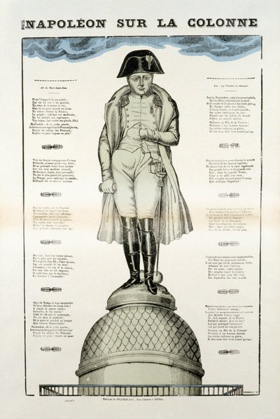 Statue of Napoleon I Bonaparte (1769-1821) on the Vendome column in Paris. Picture of Epinal بواسطة المدرسة الفرنسية