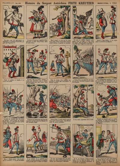 Story of Austrian soldier Sergeant Fritz Kreutzer (coloured engraving) بواسطة المدرسة الفرنسية